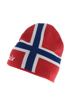 Swix Norway Beanie Jr OS Varm lue med Norge flagg