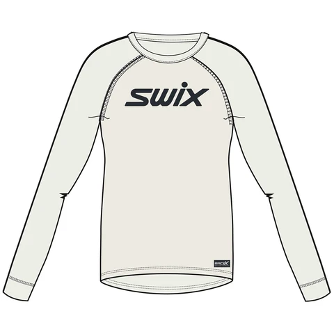 Swix Jr RaceX Merino LS Longsleeve i merinoull - S.White/D.navy