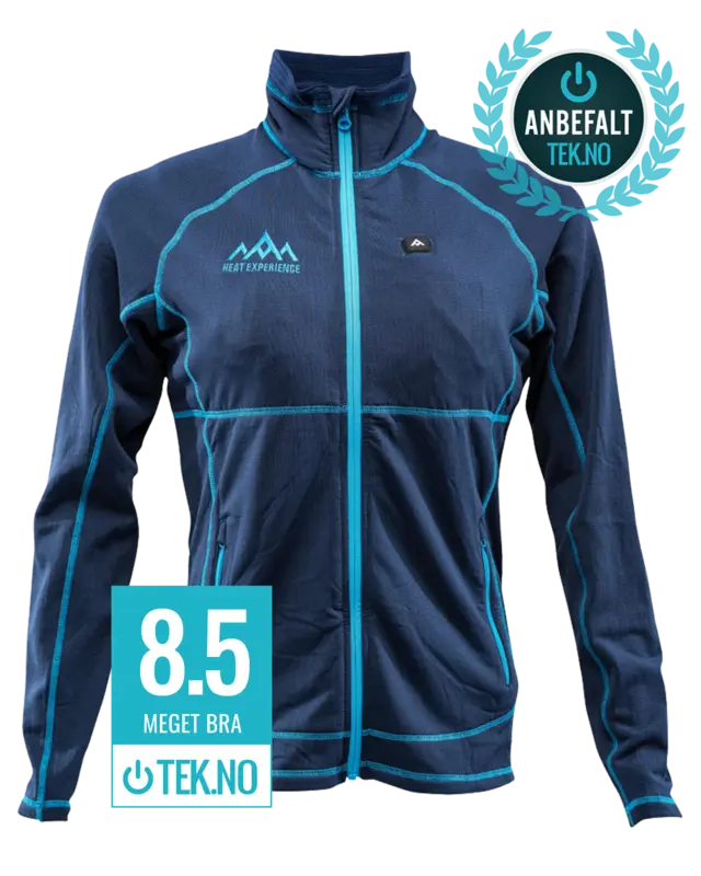 HeatX Varmegenser Dame  XS Batterioppvarmet genser m/ glidelås Blå 