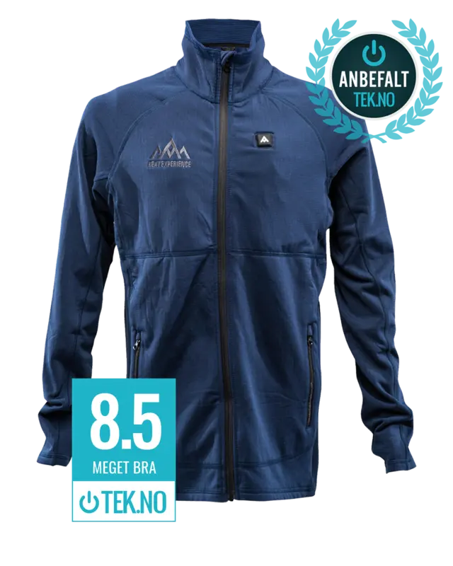 HeatX Varmegenser Herre S Batterioppvarmet genser m/glidelås Blå 