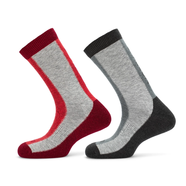 Northug Hovden 2pk Ullsokker 40-45 Allsidig og varm ullsokk Poins.Red/Grey 