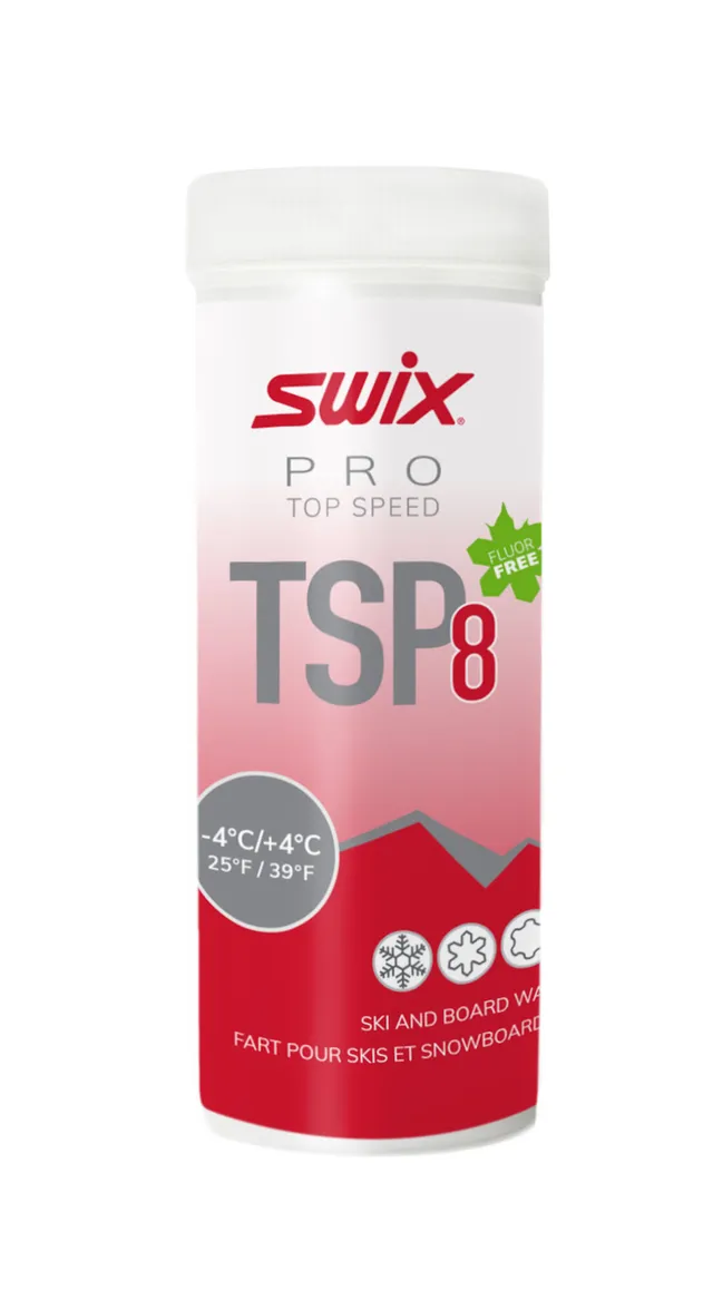 Swix TSP8 Red -4°C/+4°C, 40g Fluorfritt pulver for rundt frysepunktet 
