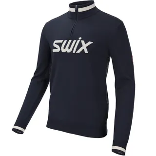 Swix Blizzard Logo Ullgenser Herre Retro strikket ullgenser Dark navy