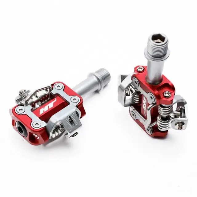 HT M1 XC Pedaler Rød Alu m/Cleats, 298gr 