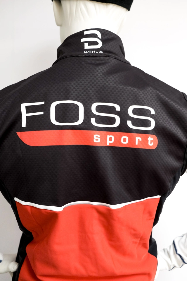 FOSS Sport Race Softshell Vest Herre M Dæhlie skivest med FOSS Sport logo 
