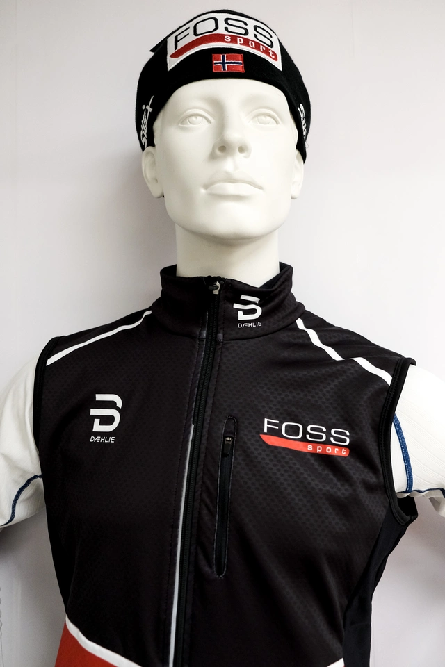 FOSS Sport Race Softshell Vest Herre S Dæhlie skivest med FOSS Sport logo 