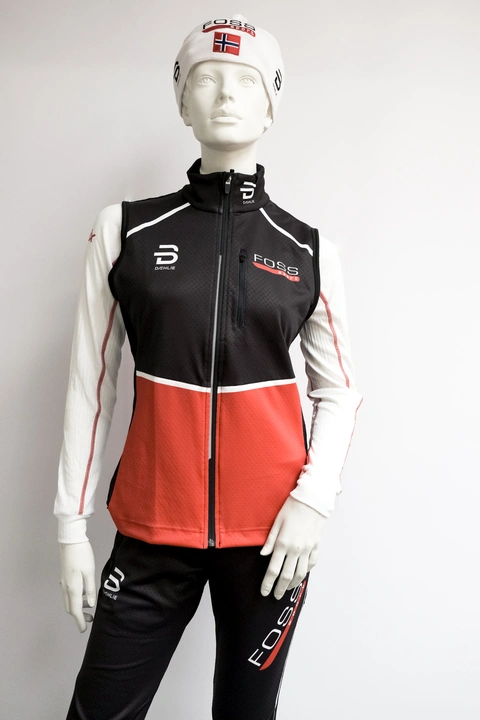 FOSS Sport Race Softshell Vest Dame Dæhlie skivest med FOSS Sport logo