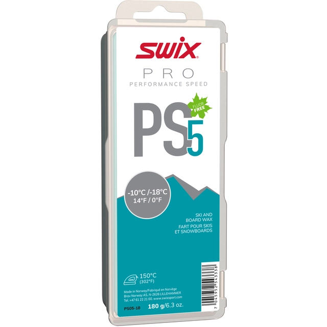 Swix PS5 Turkis glider -10°C/-18°C 180g Fluorfri glider til tur/trening 