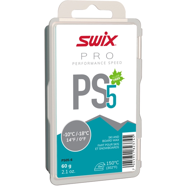 Swix PS5 Turkis glider -10°C/-18°C 60g Fluorfri glider til tur/trening 