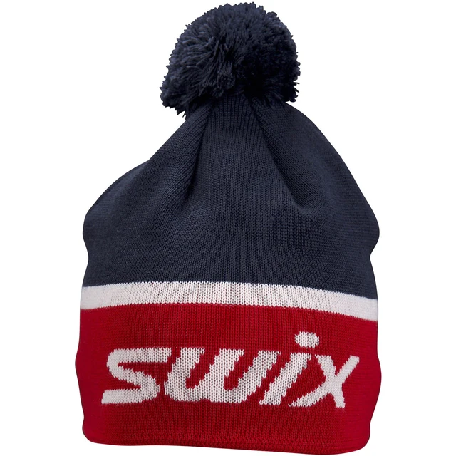 Swix Surmount Beanie 56 Lue i merino ullblanding - Norwegian Mix 