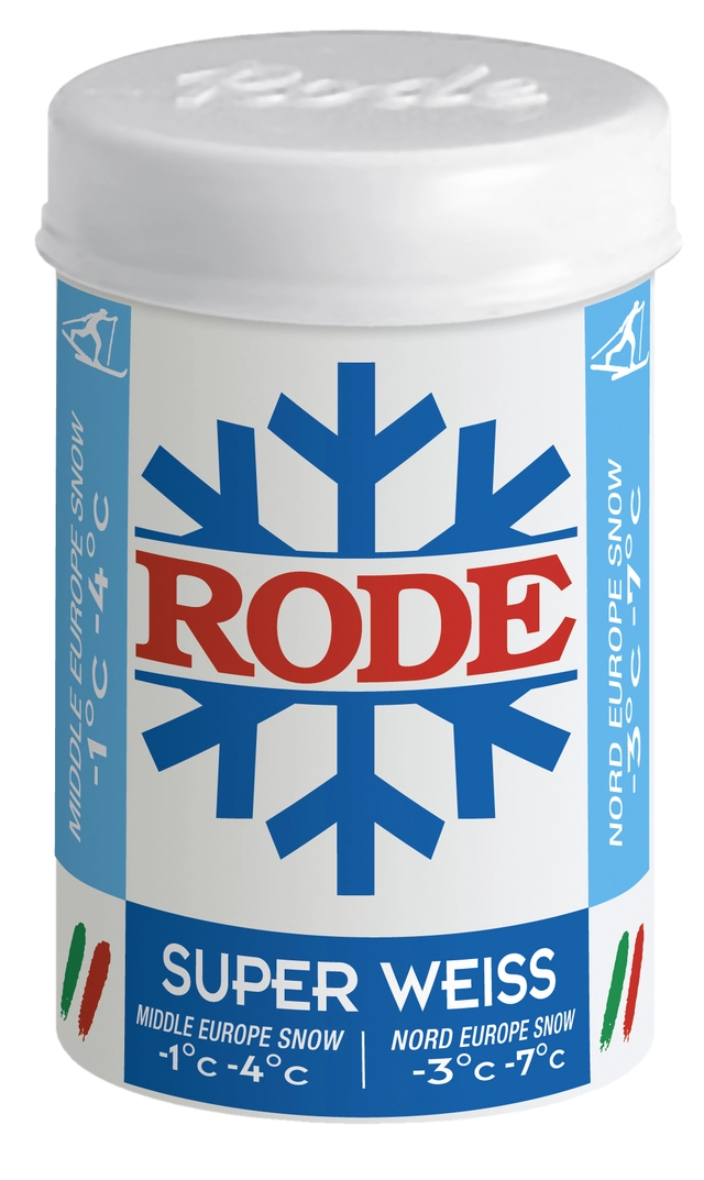 Rode Tørrvoks Super Weiss Festevoks for nysnø fra 3-8 minus 