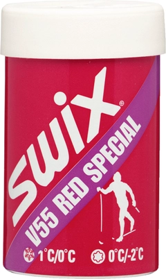 Swix V55 Red Special Hardwax 0/+1C, 45g Tørrvoks for rundt null grader