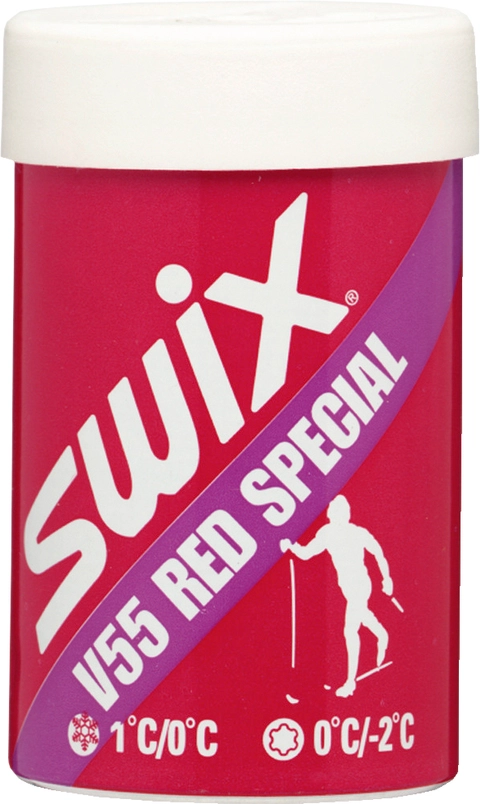 Swix V55 Red Special Hardwax 0/+1C, 45g Tørrvoks for rundt null grader 